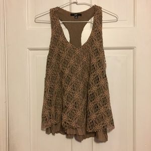 Brown Lace Tank