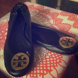 Tory Burch Black Flats