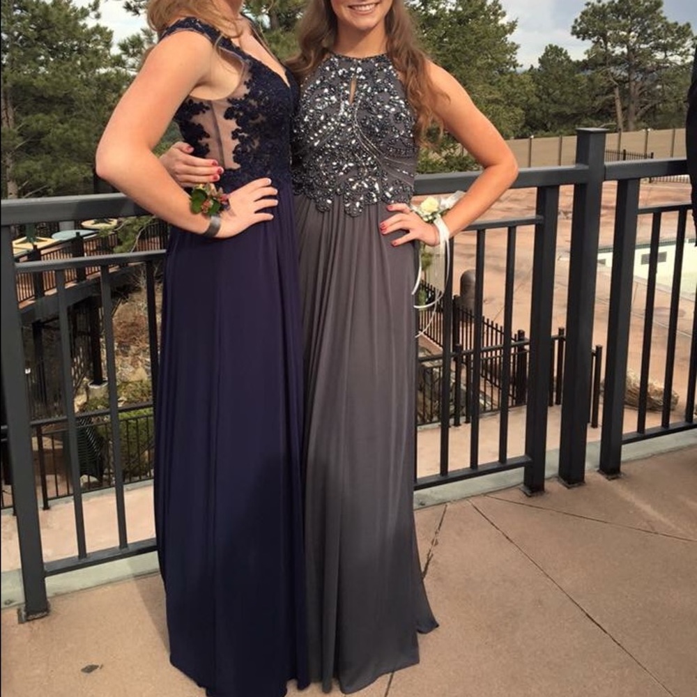 Grey prom dress