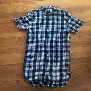 Divided Plaid Shirt Dress