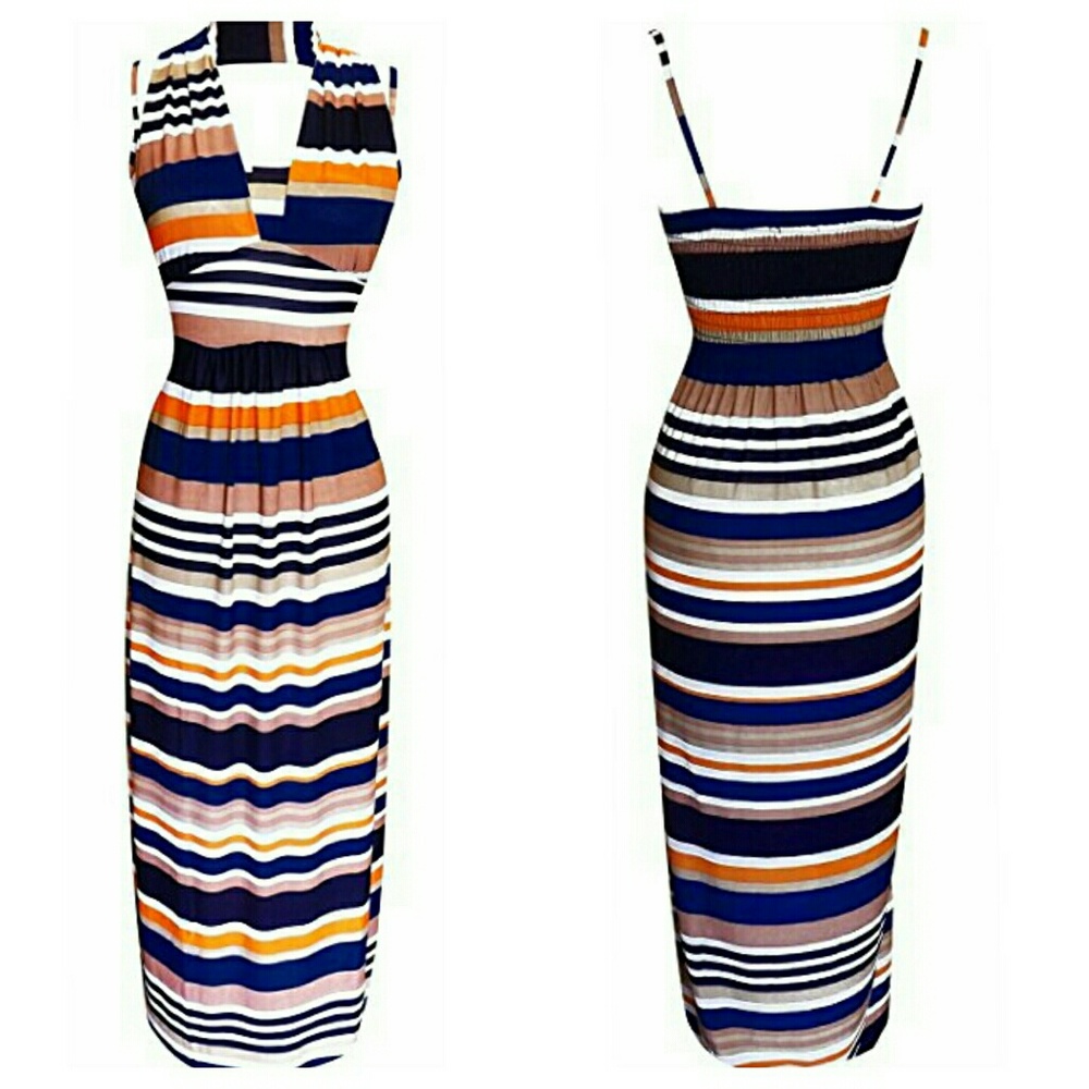 Stripes colored maxi dress