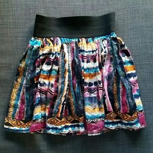 Forever 21 Tribal Watercolor Skirt Size XS