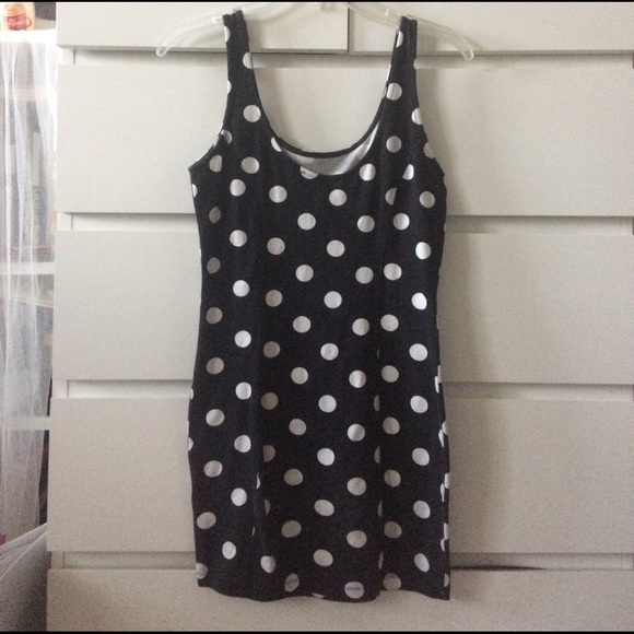 F21 Polka Dot Bodycon Mini Dress - Picture 2 of 3