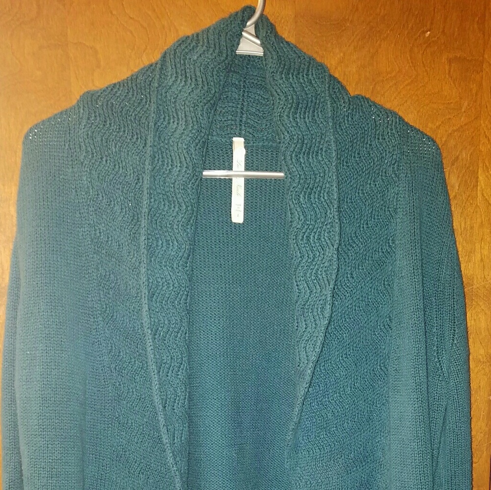 Large Cardigan Turquoise Long Sleeve