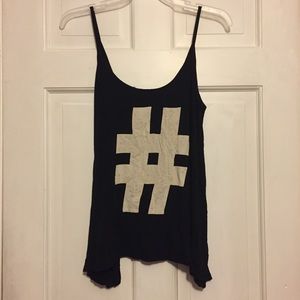 Black Hashtag Tank