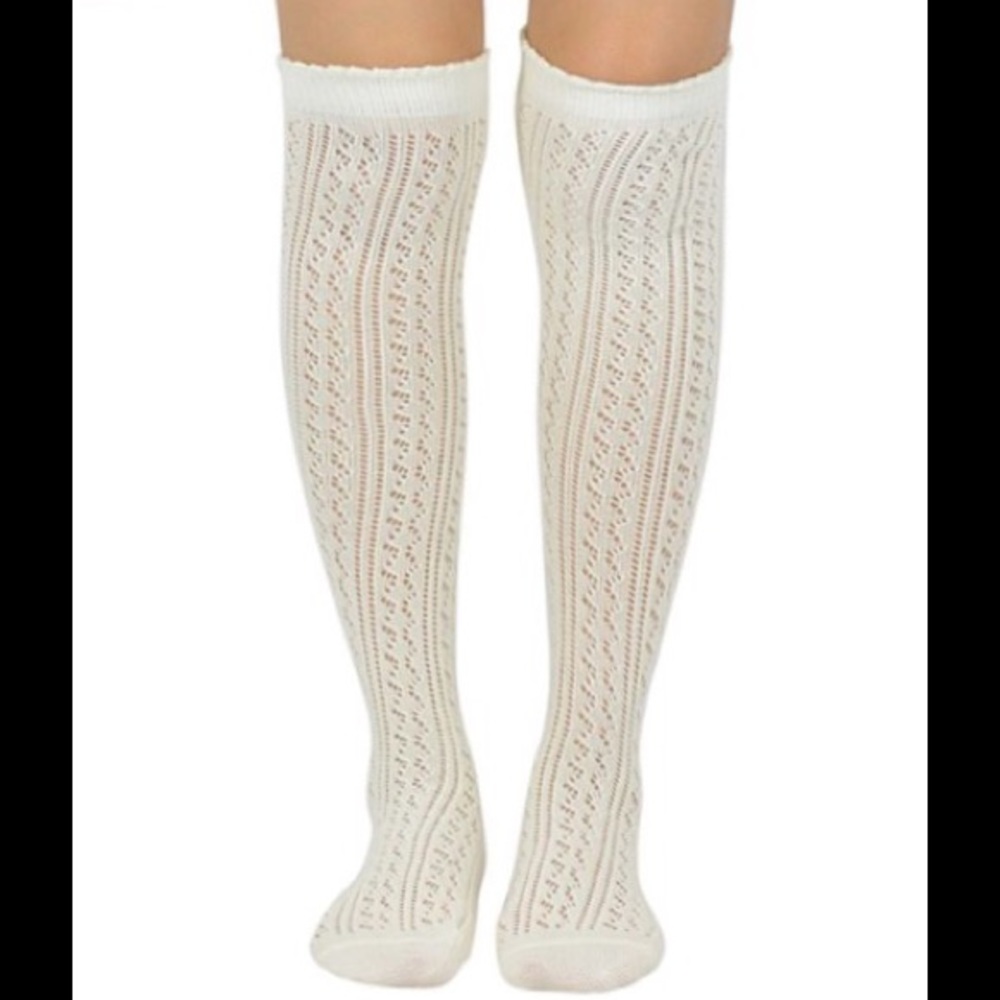 Open Pointelle Knee Socks