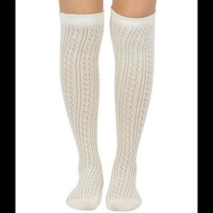 Open Pointelle Knee Socks