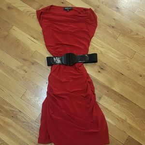 A.b.s red dress with black belt