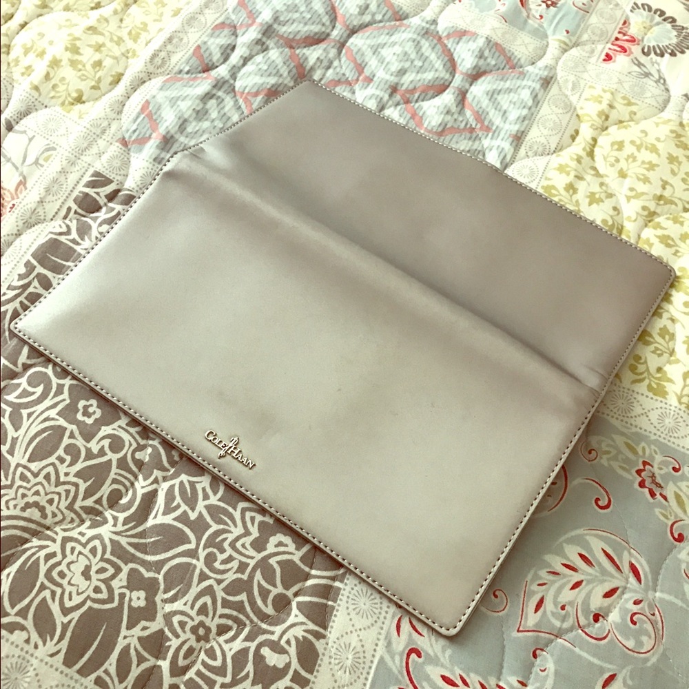 Cole Haan silver clutch