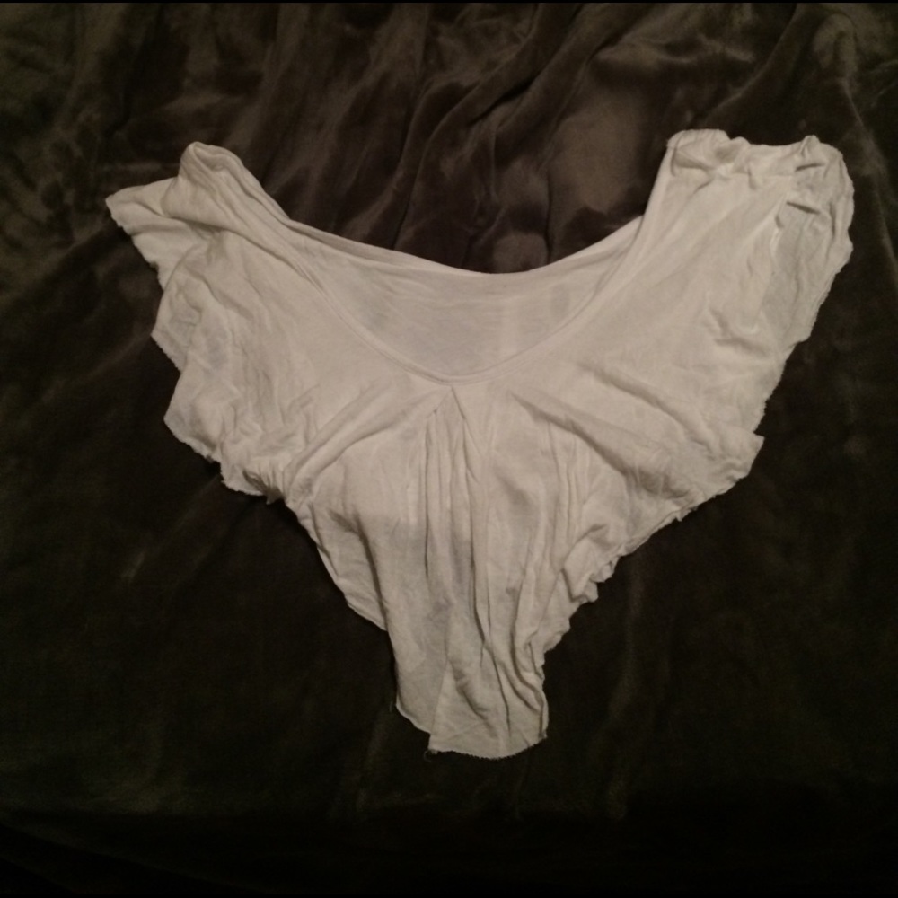 White flowy crop top