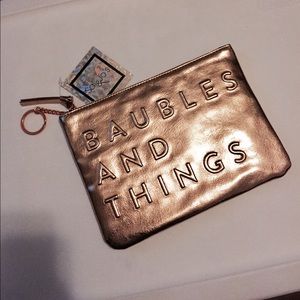 "Baubles and Things" Metallic Rose Gold Pouch