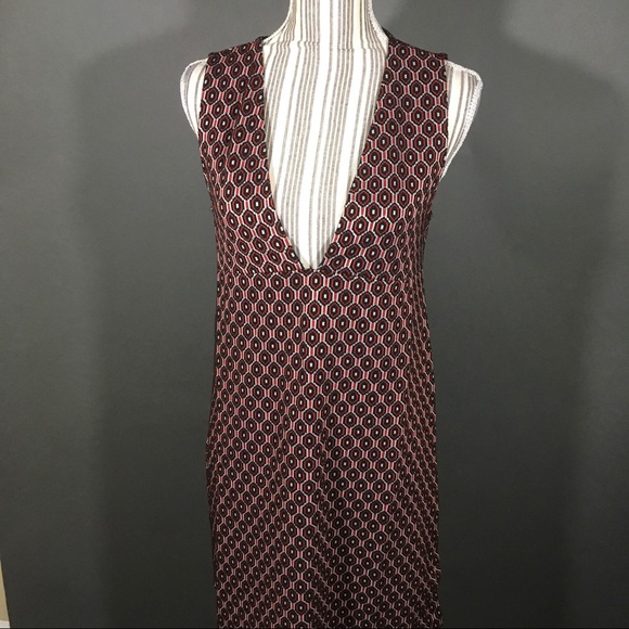 ZARA Woman Sleeveless Deep V Neck Dress - Picture 3 of 6
