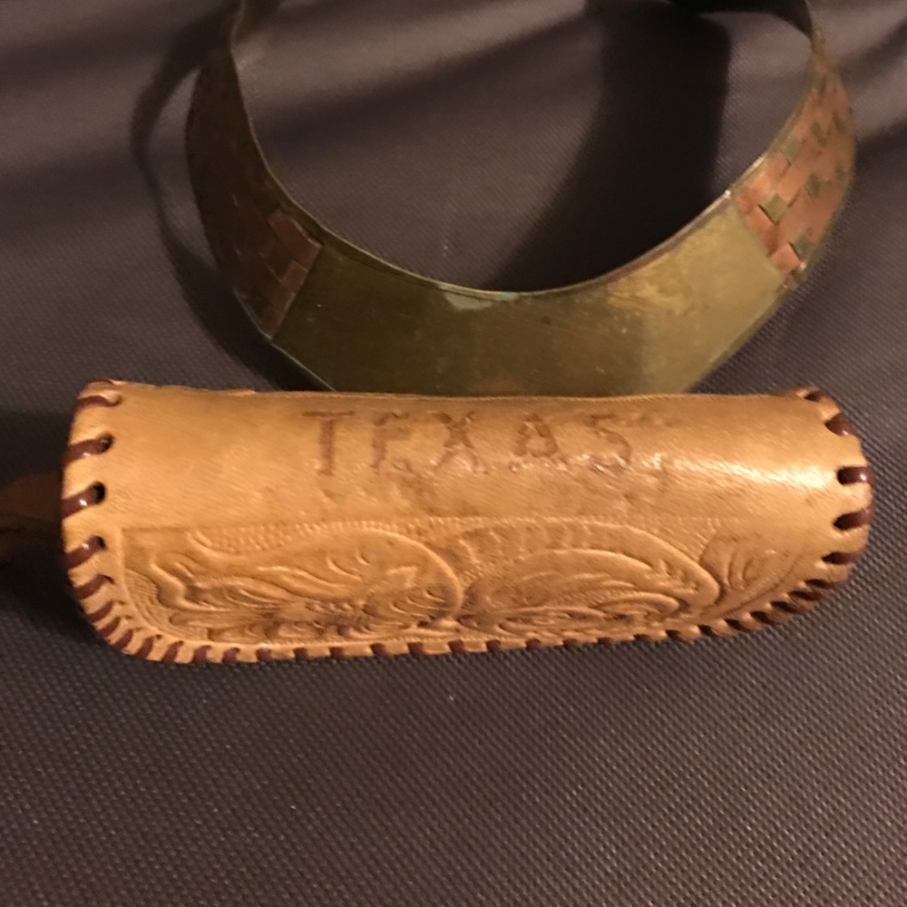 Texas Hand Tooled Leather Coin Purse