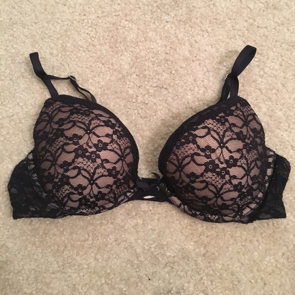 Aerie black lace bra 36B