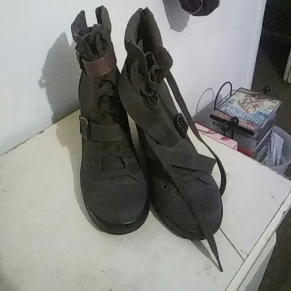 Combat wedge boots - Picture 1 of 5