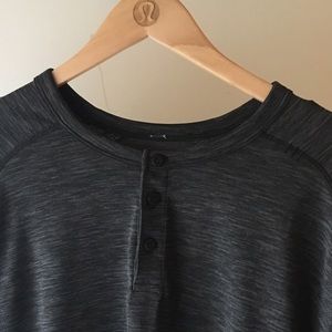 Men's Lululemon LS Mental Vent Henley (XL) -HBLK