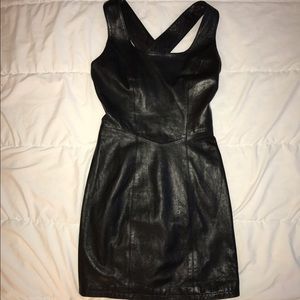 Black leather dress