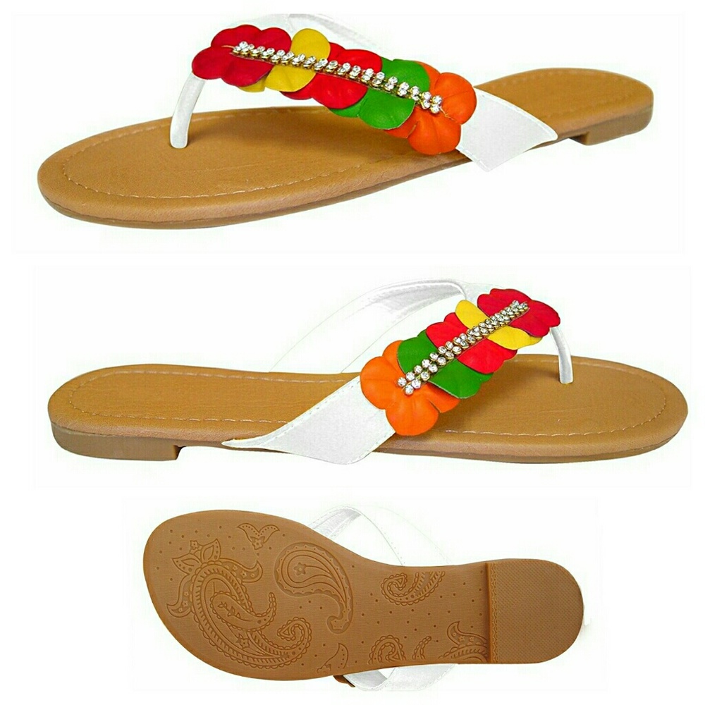 Floral summer flipflops any size