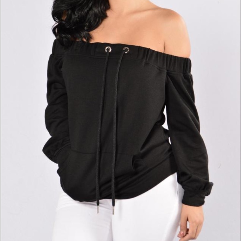 Black Off the Shoulder Sweater | Size S