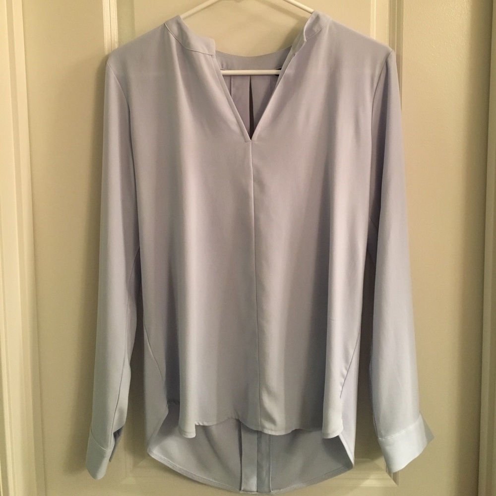 Ann Taylor v neck blouse with pleated slit back