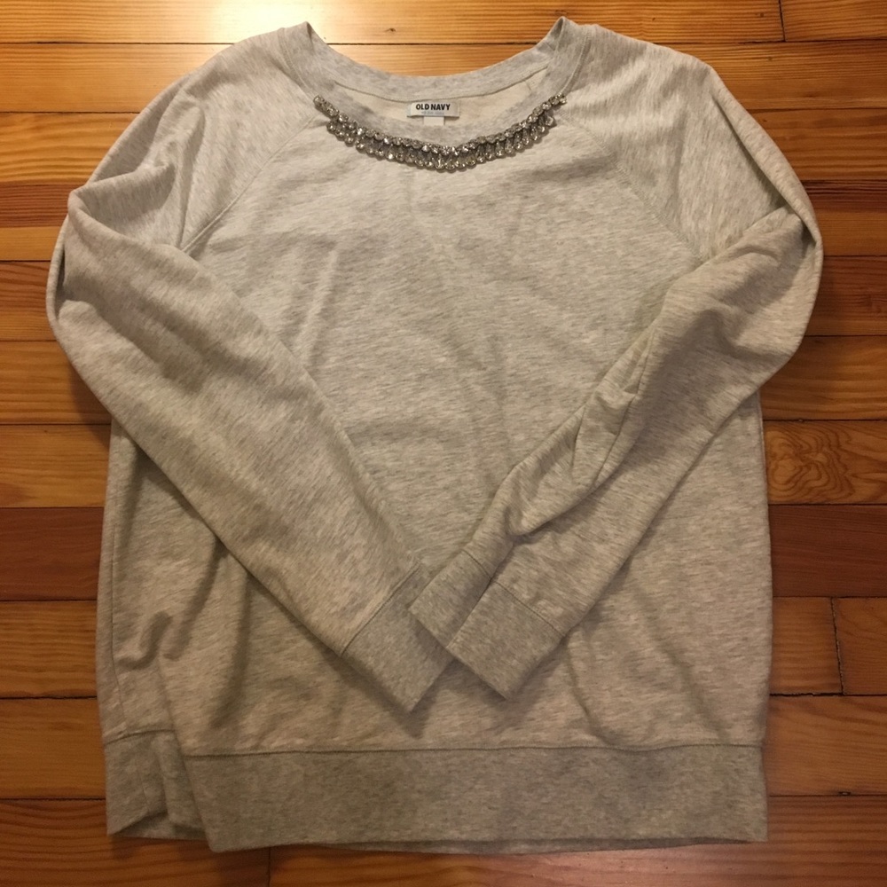 Old Navy gray sweatshirt with statement collar