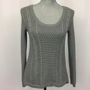 ZARA KNIT Gray Cable Knit Sweater Tunic Hi-Lo Top