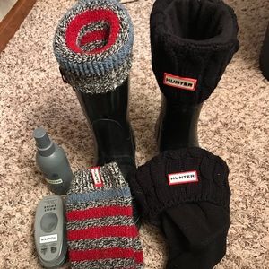 Hunter short gloss boots size 8- plus extras