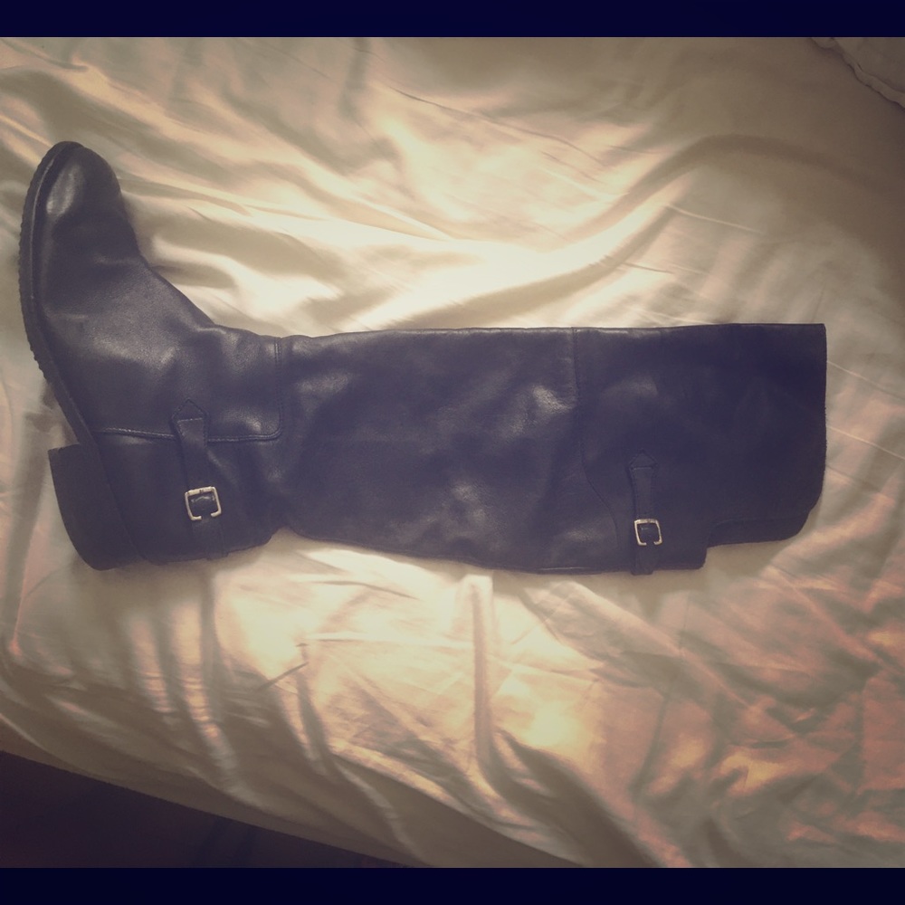 Black Leather Over-The-Knee Boots