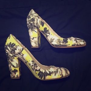 J. Crew Floral Heels