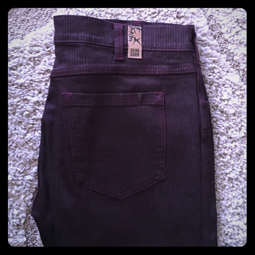 Skargorn Purple and Black Pinstripe Jeans