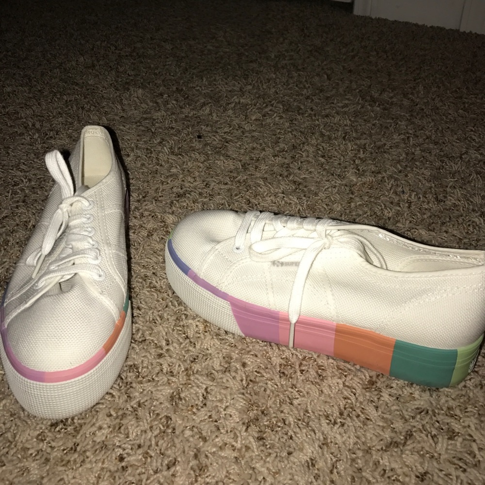 Superga Rainbow Platform Shoes - new trend