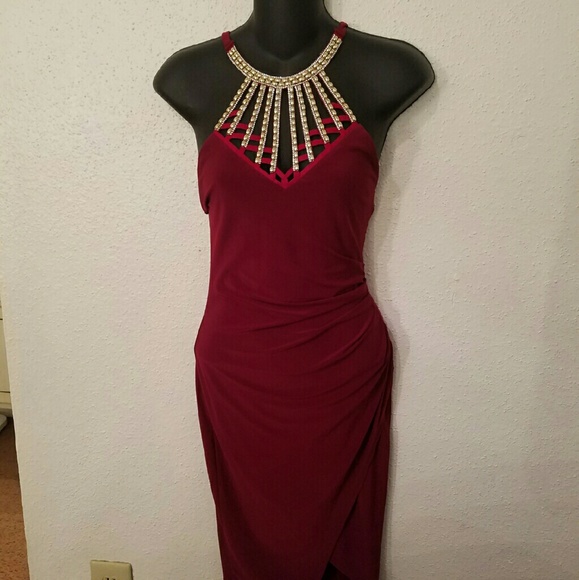 Wine Red Party Dress - Picture 1 of 4