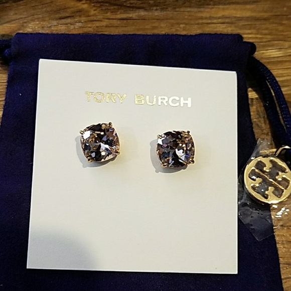 Tory Burch Crystal Stud Earrings. - Picture 2 of 3