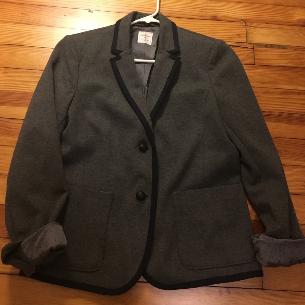 Gap Academy blazer Size 8 in gray with navy piping