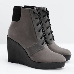 Grey Zara Wedge Booties