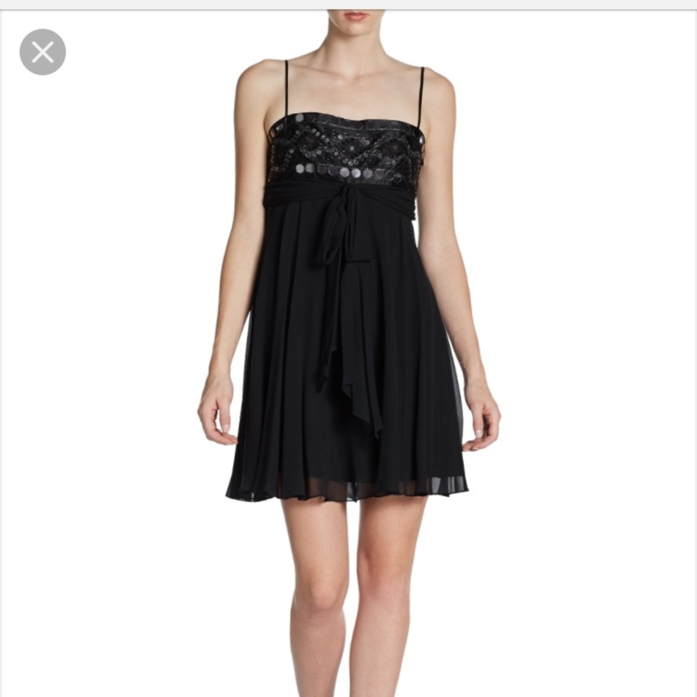 BCBG Sequin Beaded Empire Waist Dress
