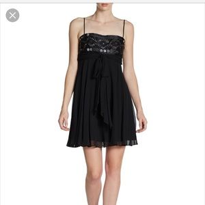 BCBG Sequin Beaded Empire Waist Dress