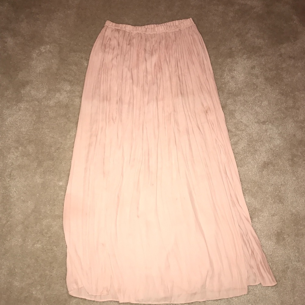 Pink Maxi Skirt with Slit
