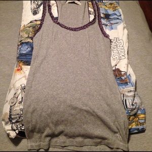 Gray, ruffled racerback!