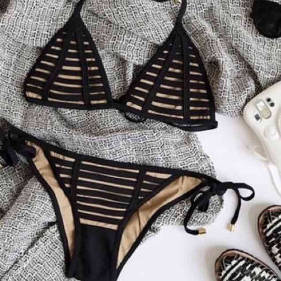 Other - New Nude Illusion Strappy Bikini Set