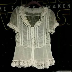 Vintage looking sheer top a lil victorian,