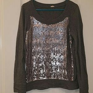 JCrew sweater with silver sequins in size small.