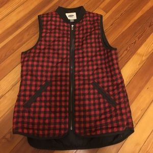 Old Navy red & black buffalo check vest