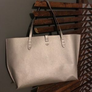 Abercrombie & Fitch silver reversible tote. GUC