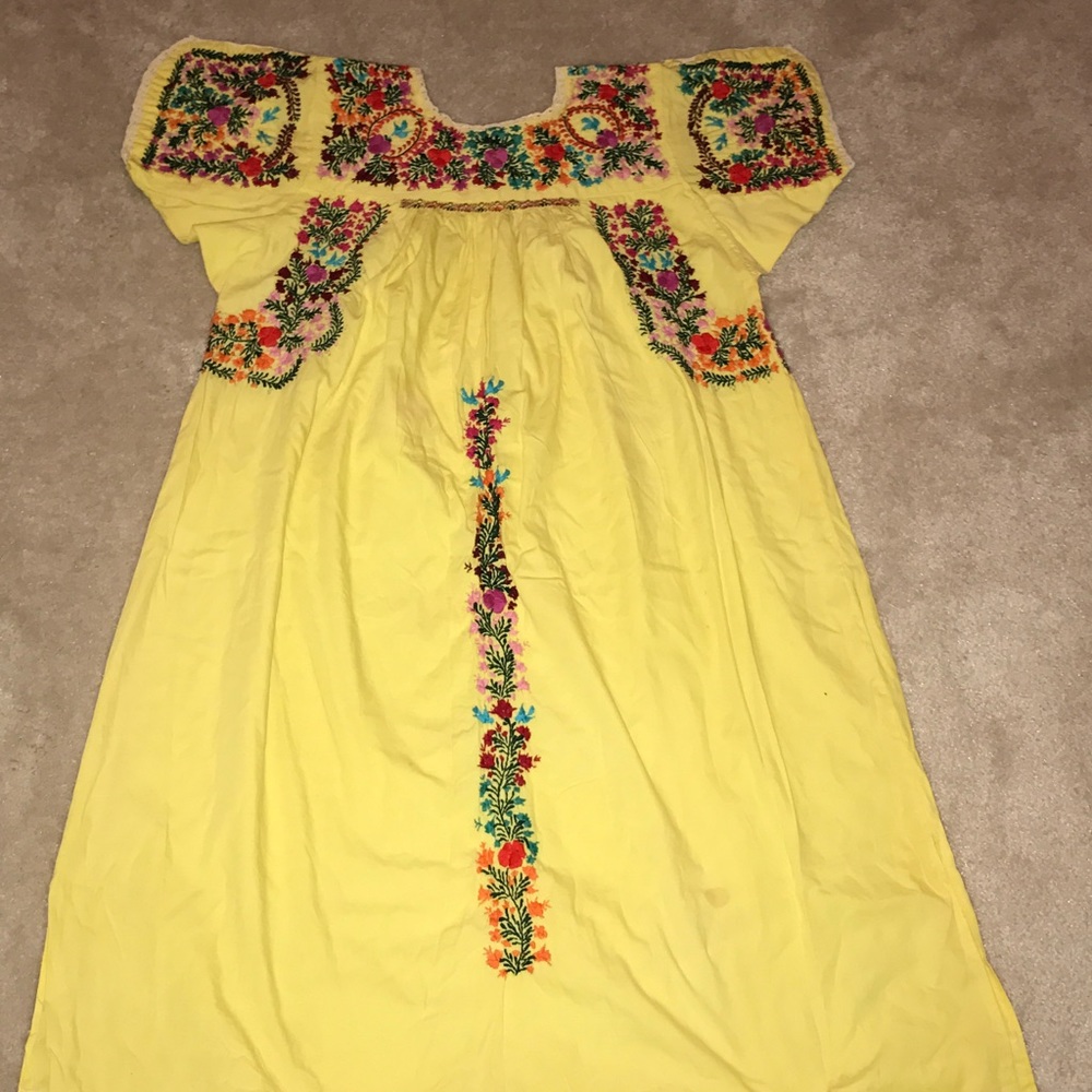 Vintage Mexican Embroidered Dress