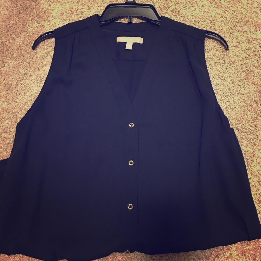 Banana Republic 100% polyester Navy w gold buttons