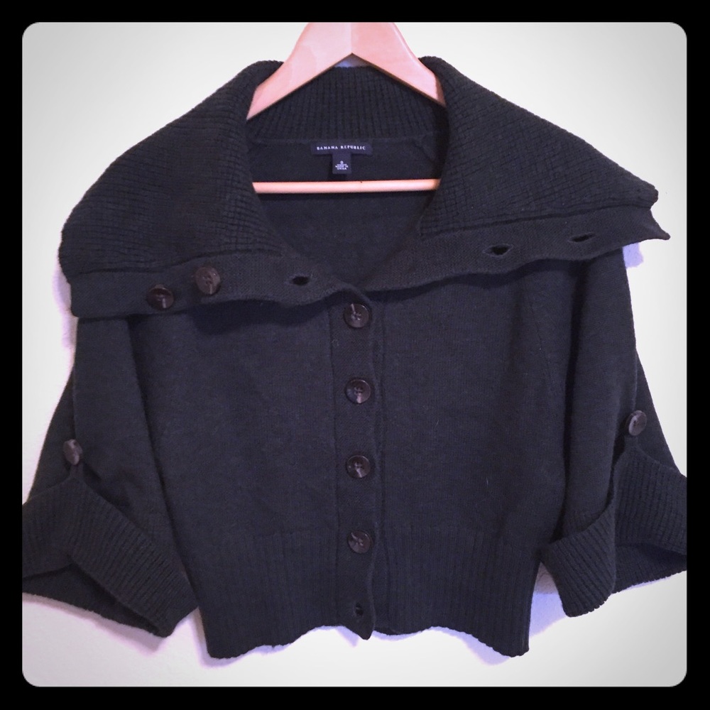 Banana Republic Green Short Cardigan Bolero - Picture 2 of 6