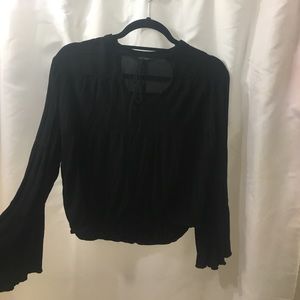 Black Boho bell sleeve shirt