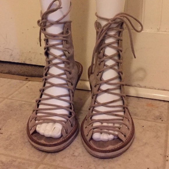 SOLD Ann Demeulemeester lace-up boots sz 37.5 - Picture 2 of 4