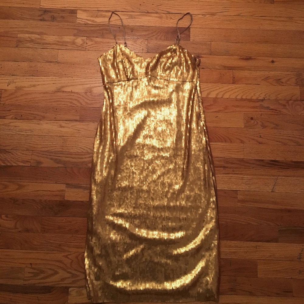 DKNY gold sequin dress